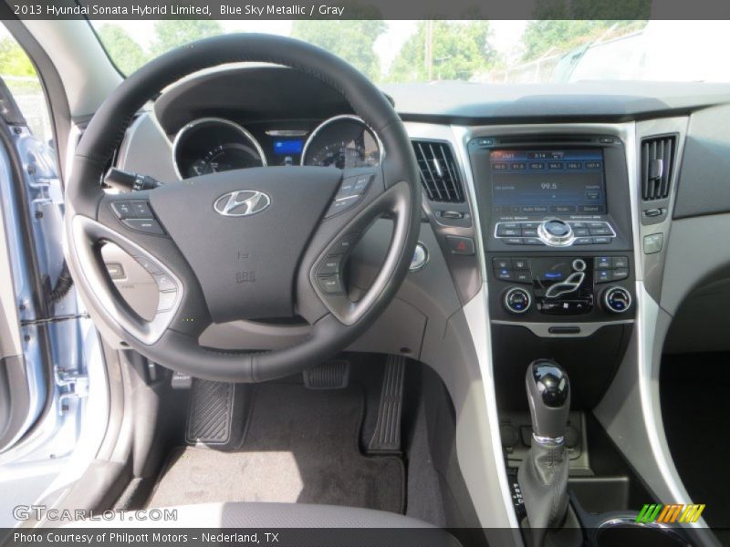 Blue Sky Metallic / Gray 2013 Hyundai Sonata Hybrid Limited