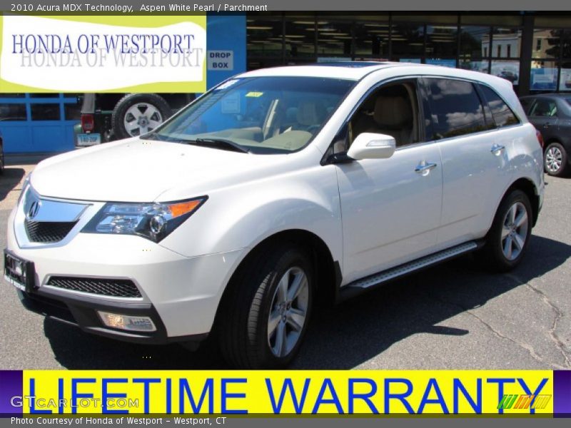 Aspen White Pearl / Parchment 2010 Acura MDX Technology