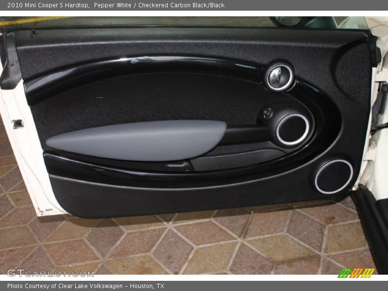 Pepper White / Checkered Carbon Black/Black 2010 Mini Cooper S Hardtop