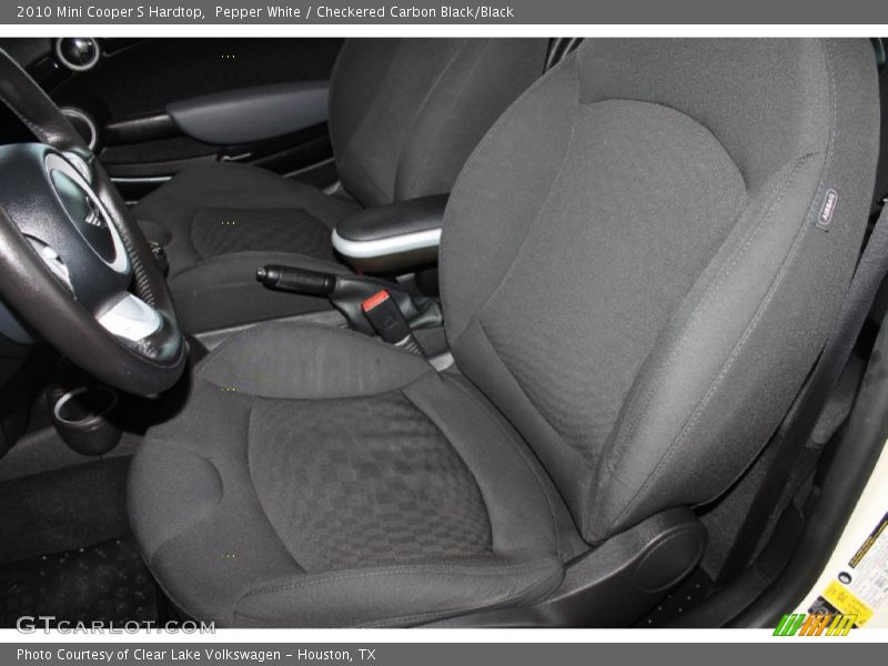 Pepper White / Checkered Carbon Black/Black 2010 Mini Cooper S Hardtop