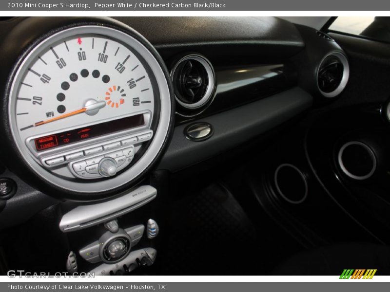 Pepper White / Checkered Carbon Black/Black 2010 Mini Cooper S Hardtop