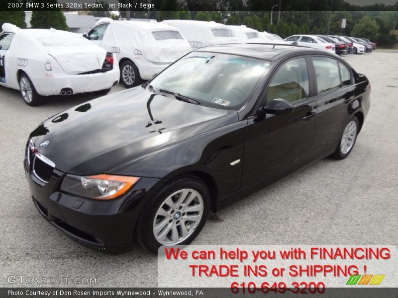 Jet Black / Beige 2007 BMW 3 Series 328xi Sedan