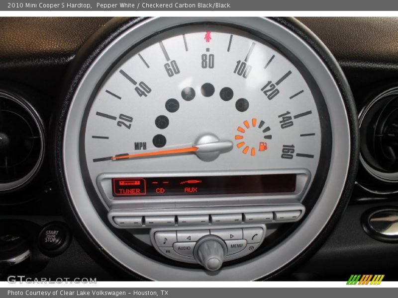 Pepper White / Checkered Carbon Black/Black 2010 Mini Cooper S Hardtop
