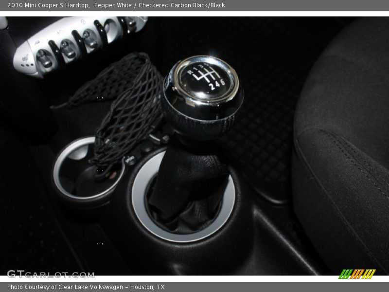 Pepper White / Checkered Carbon Black/Black 2010 Mini Cooper S Hardtop