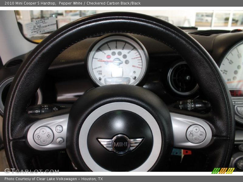 Pepper White / Checkered Carbon Black/Black 2010 Mini Cooper S Hardtop