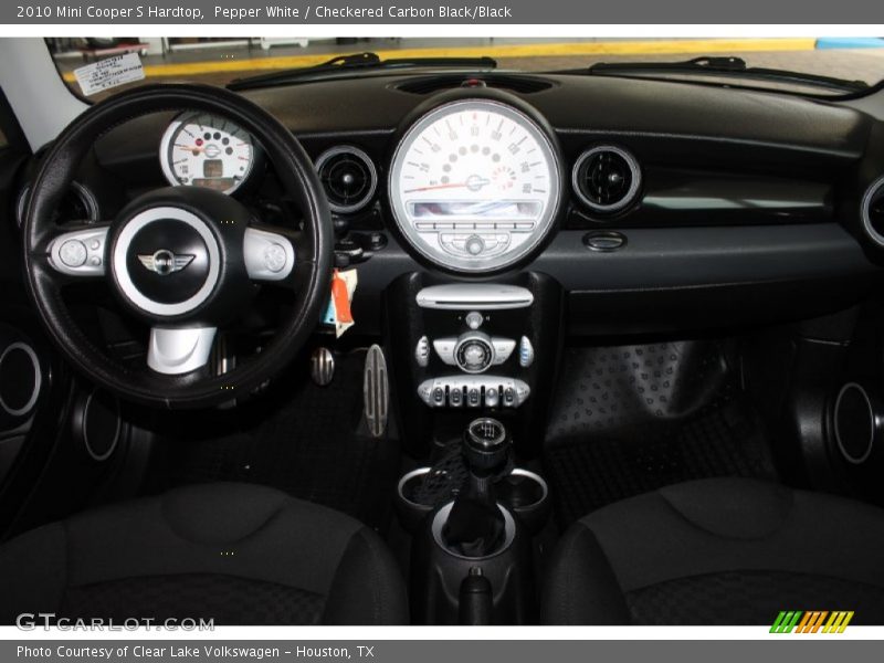 Pepper White / Checkered Carbon Black/Black 2010 Mini Cooper S Hardtop