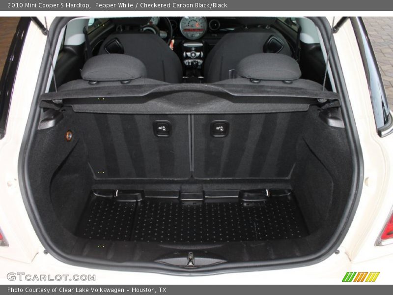 Pepper White / Checkered Carbon Black/Black 2010 Mini Cooper S Hardtop