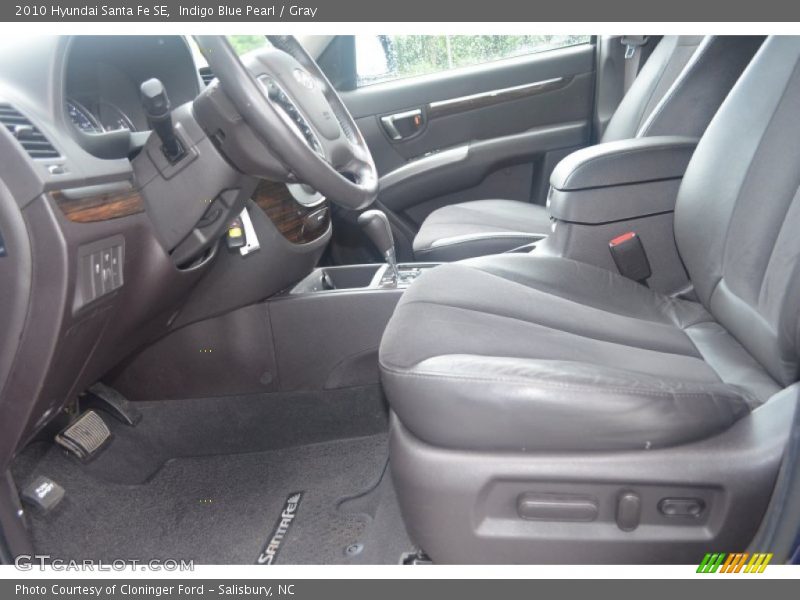 Indigo Blue Pearl / Gray 2010 Hyundai Santa Fe SE
