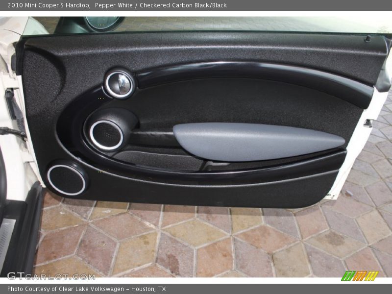 Pepper White / Checkered Carbon Black/Black 2010 Mini Cooper S Hardtop