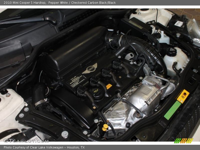 Pepper White / Checkered Carbon Black/Black 2010 Mini Cooper S Hardtop