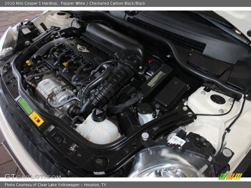 Pepper White / Checkered Carbon Black/Black 2010 Mini Cooper S Hardtop