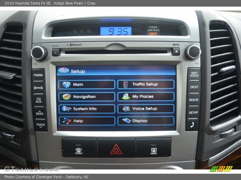 Indigo Blue Pearl / Gray 2010 Hyundai Santa Fe SE