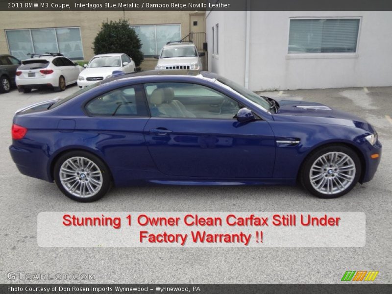 Interlagos Blue Metallic / Bamboo Beige Novillo Leather 2011 BMW M3 Coupe