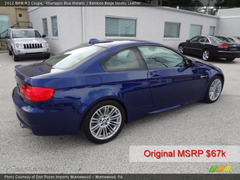Interlagos Blue Metallic / Bamboo Beige Novillo Leather 2011 BMW M3 Coupe