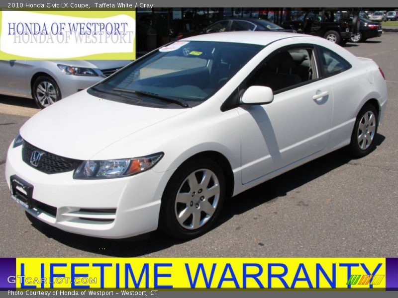 Taffeta White / Gray 2010 Honda Civic LX Coupe