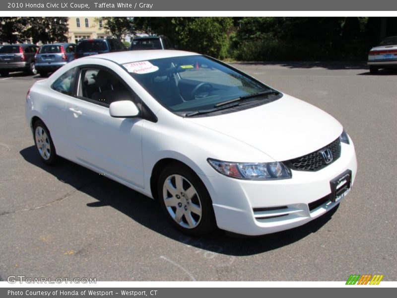 Taffeta White / Gray 2010 Honda Civic LX Coupe