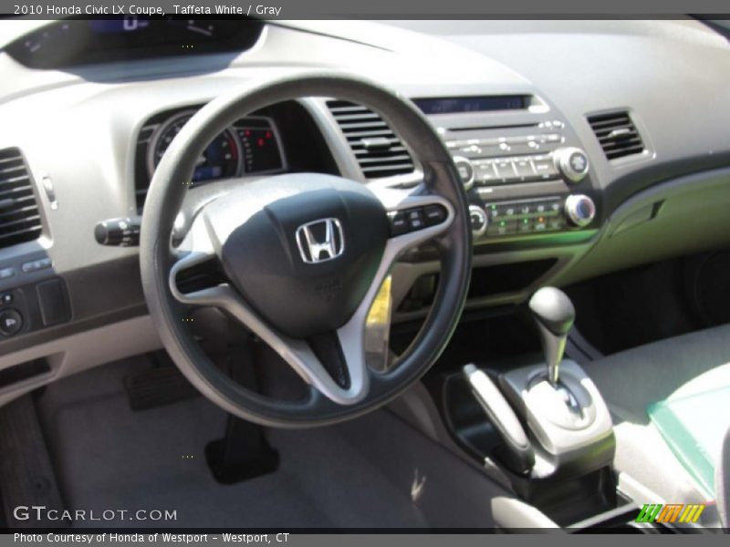 Taffeta White / Gray 2010 Honda Civic LX Coupe