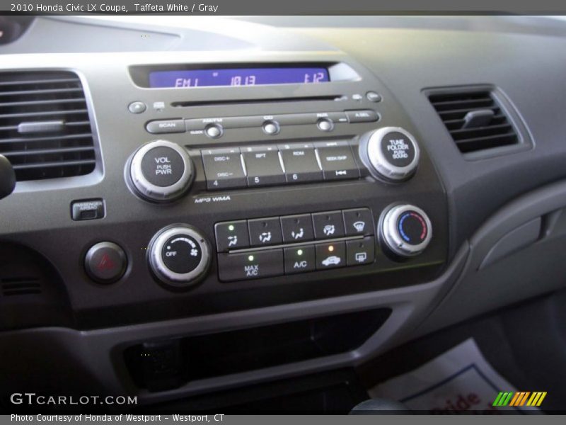 Taffeta White / Gray 2010 Honda Civic LX Coupe