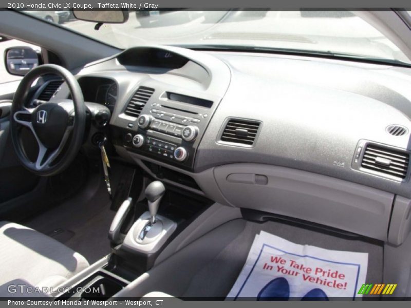 Taffeta White / Gray 2010 Honda Civic LX Coupe