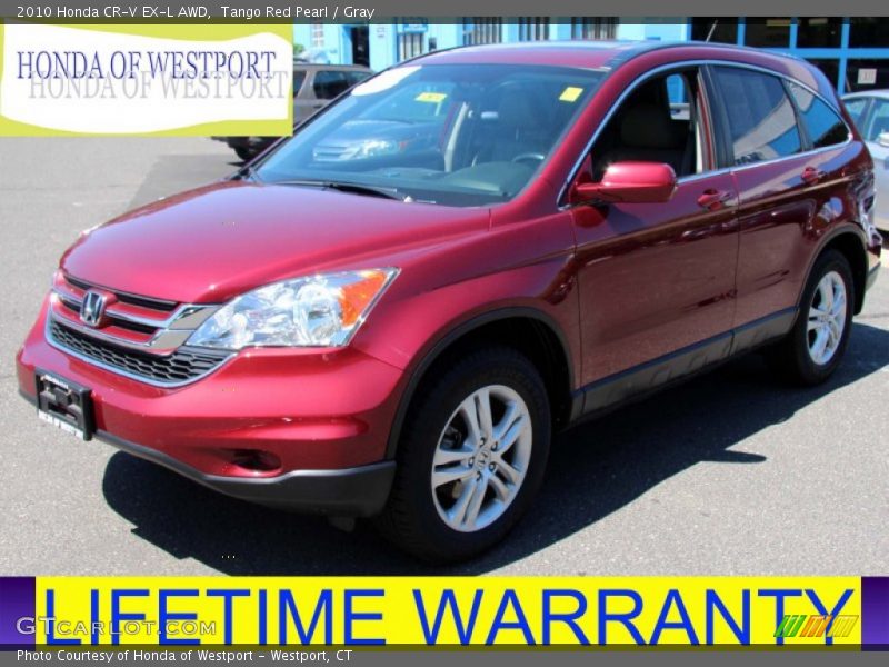 Tango Red Pearl / Gray 2010 Honda CR-V EX-L AWD