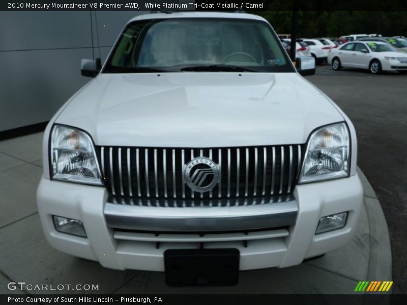 White Platinum Tri-Coat Metallic / Camel 2010 Mercury Mountaineer V8 Premier AWD