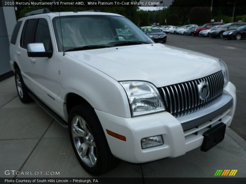 White Platinum Tri-Coat Metallic / Camel 2010 Mercury Mountaineer V8 Premier AWD