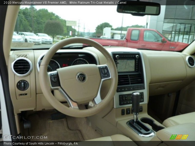 White Platinum Tri-Coat Metallic / Camel 2010 Mercury Mountaineer V8 Premier AWD