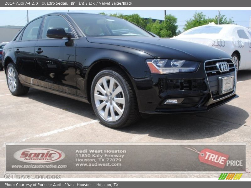 Brilliant Black / Velvet Beige/Black 2014 Audi A4 2.0T quattro Sedan