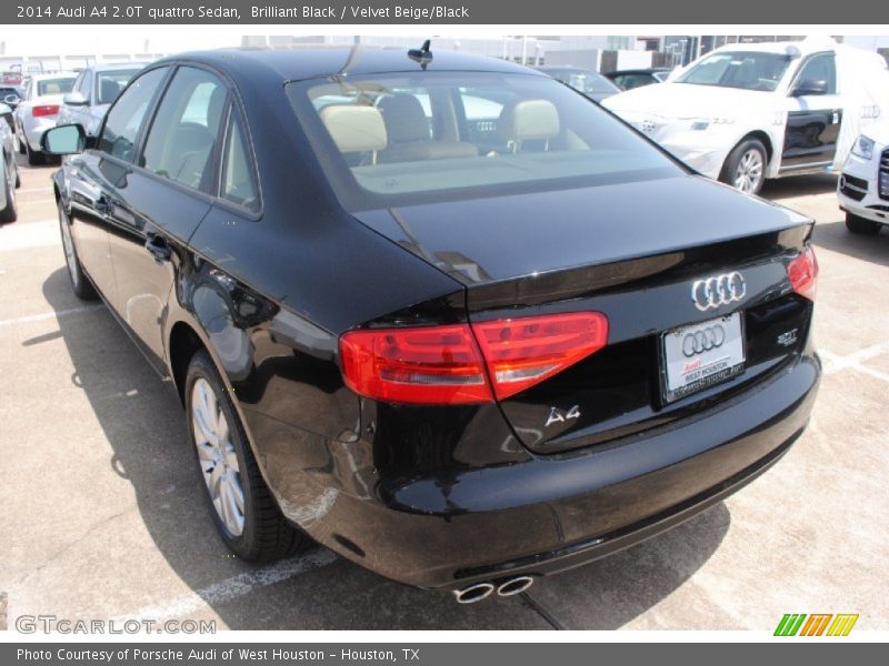 Brilliant Black / Velvet Beige/Black 2014 Audi A4 2.0T quattro Sedan