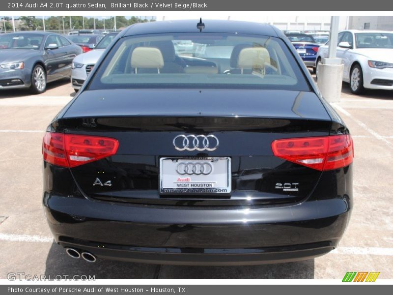 Brilliant Black / Velvet Beige/Black 2014 Audi A4 2.0T quattro Sedan