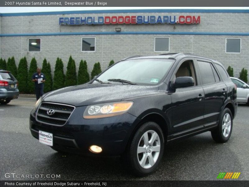 Deepwater Blue / Beige 2007 Hyundai Santa Fe Limited