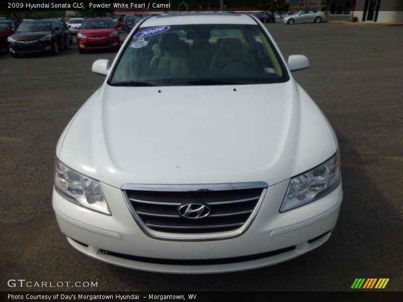 Powder White Pearl / Camel 2009 Hyundai Sonata GLS