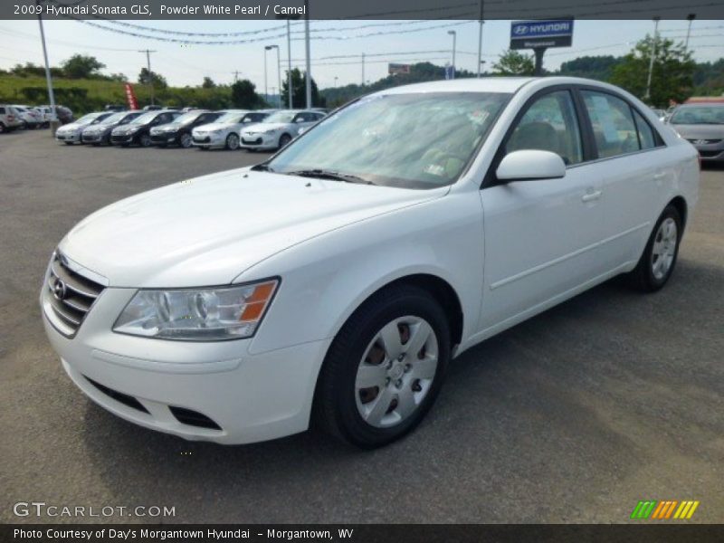 Powder White Pearl / Camel 2009 Hyundai Sonata GLS