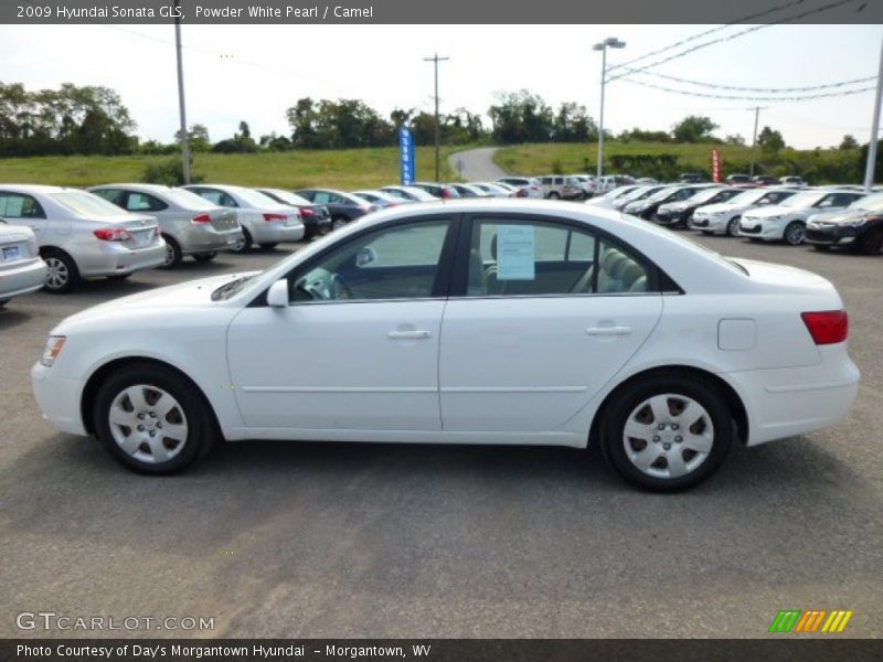 Powder White Pearl / Camel 2009 Hyundai Sonata GLS