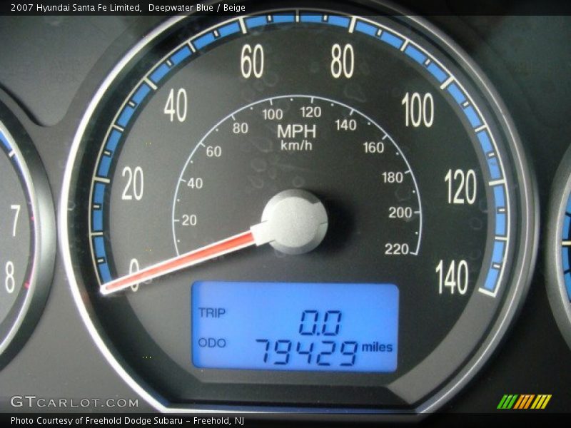 Deepwater Blue / Beige 2007 Hyundai Santa Fe Limited