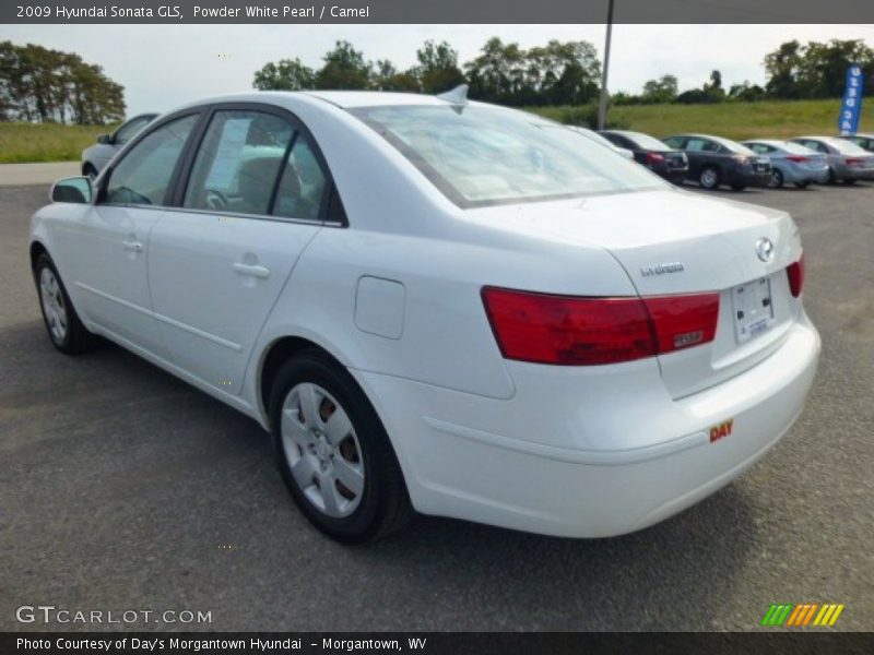 Powder White Pearl / Camel 2009 Hyundai Sonata GLS