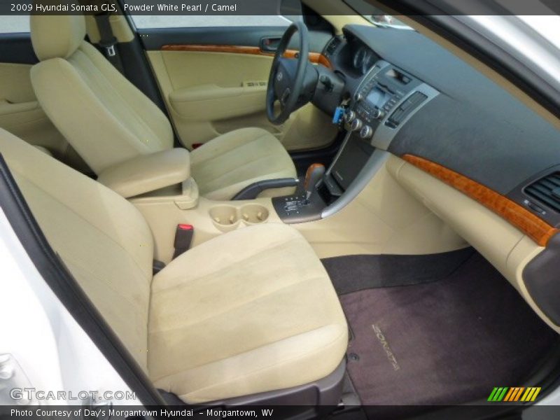 Powder White Pearl / Camel 2009 Hyundai Sonata GLS