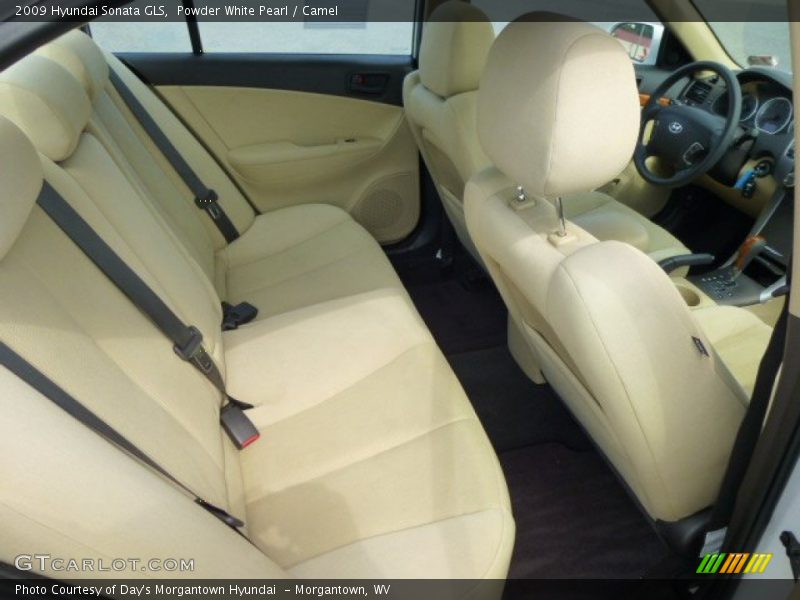 Powder White Pearl / Camel 2009 Hyundai Sonata GLS