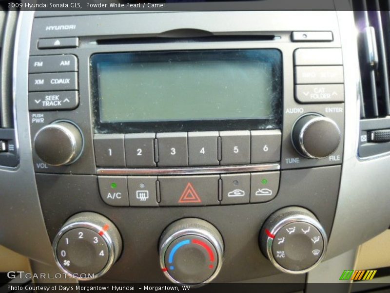 Powder White Pearl / Camel 2009 Hyundai Sonata GLS