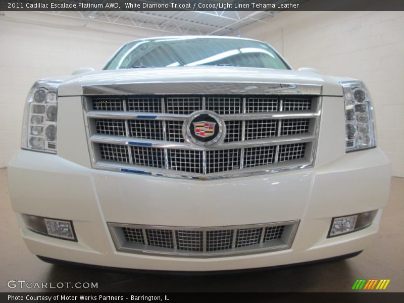 White Diamond Tricoat / Cocoa/Light Linen Tehama Leather 2011 Cadillac Escalade Platinum AWD