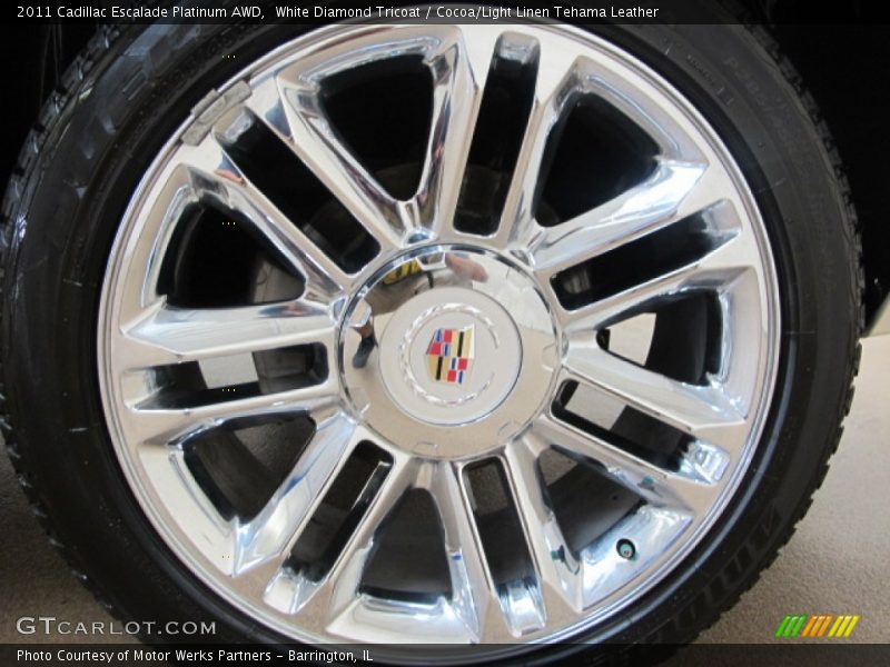 White Diamond Tricoat / Cocoa/Light Linen Tehama Leather 2011 Cadillac Escalade Platinum AWD