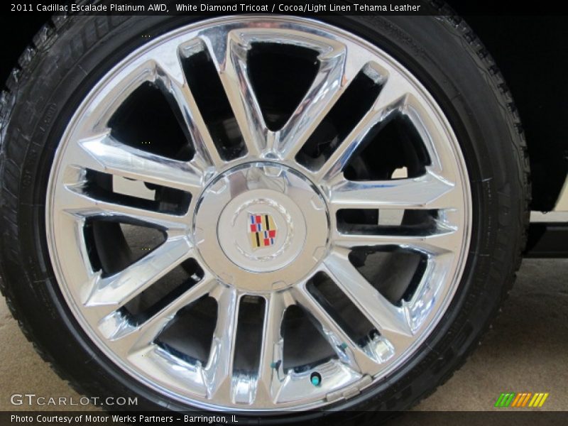 White Diamond Tricoat / Cocoa/Light Linen Tehama Leather 2011 Cadillac Escalade Platinum AWD