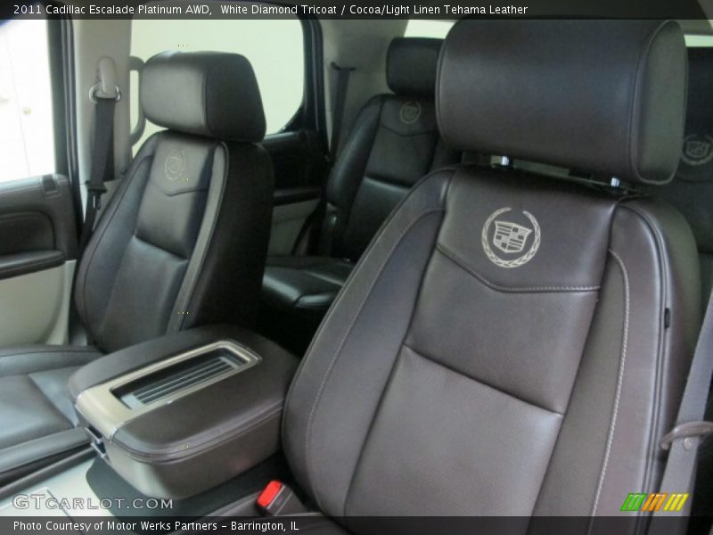 White Diamond Tricoat / Cocoa/Light Linen Tehama Leather 2011 Cadillac Escalade Platinum AWD