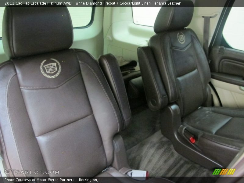 White Diamond Tricoat / Cocoa/Light Linen Tehama Leather 2011 Cadillac Escalade Platinum AWD