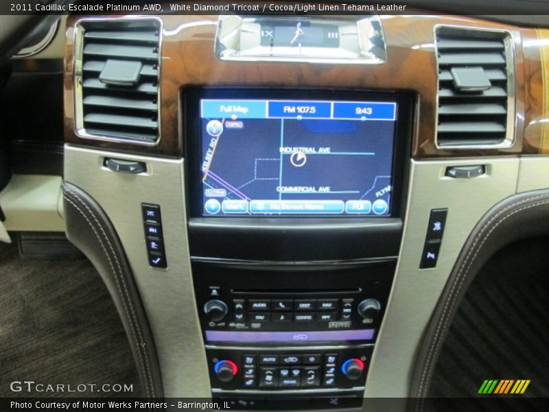 White Diamond Tricoat / Cocoa/Light Linen Tehama Leather 2011 Cadillac Escalade Platinum AWD