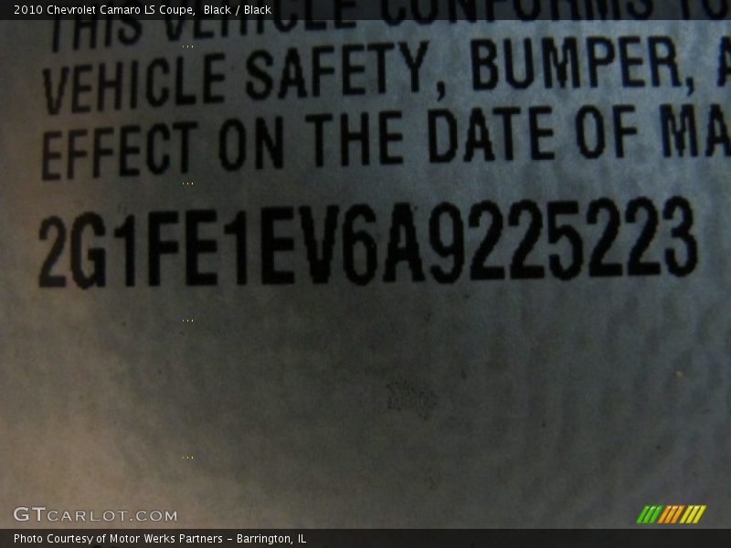 Black / Black 2010 Chevrolet Camaro LS Coupe
