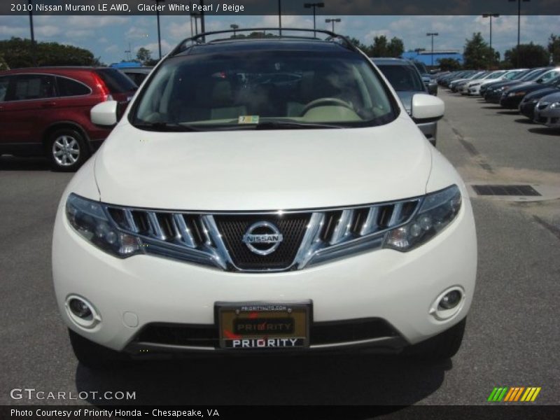 Glacier White Pearl / Beige 2010 Nissan Murano LE AWD