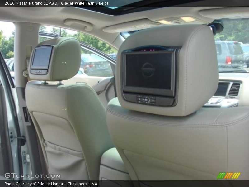 Glacier White Pearl / Beige 2010 Nissan Murano LE AWD