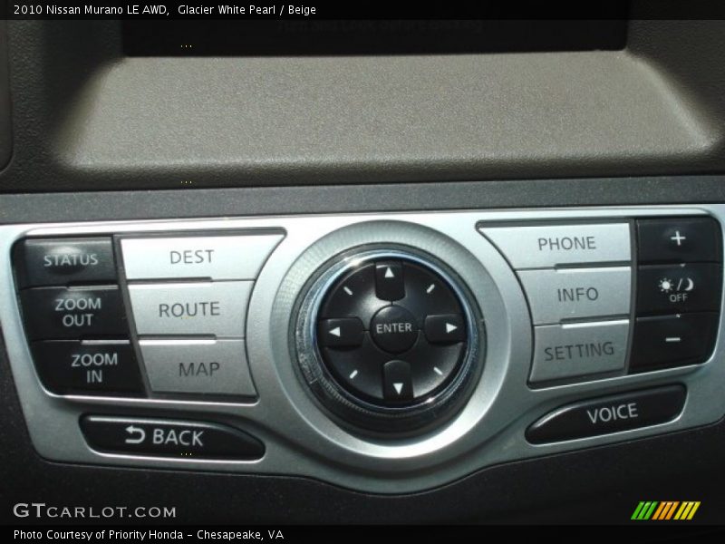 Glacier White Pearl / Beige 2010 Nissan Murano LE AWD