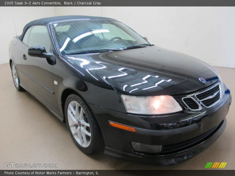 Black / Charcoal Gray 2005 Saab 9-3 Aero Convertible
